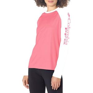 Columbia Women’s Tidal Tee II Long Sleeve Hoodie(Camellia Rose/White)