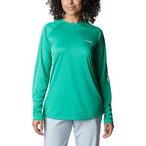 Columbia Women’s Tidal Tee II Long Sleeve Hoodie(Circuit Heather/White Logo)