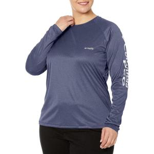 Columbia Women’s Tidal Tee II Long Sleeve Hoodie(Collegiate Navy Heather/White Logo)