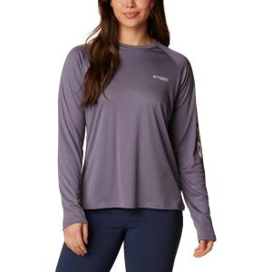 Columbia Women’s Tidal Tee II Long Sleeve Hoodie(Granite Purple/Stone Logo)
