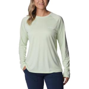 Columbia Women’s Tidal Tee II Long Sleeve Hoodie(Light Lime/White Logo)