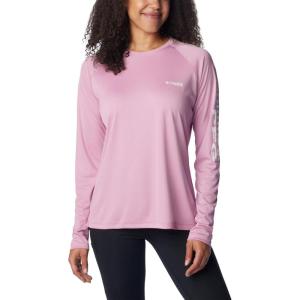 Columbia Women’s Tidal Tee II Long Sleeve Hoodie(Minuet/Tiki Pink Logo)