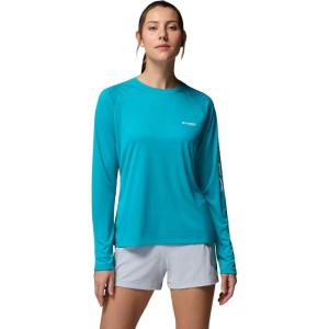 Columbia Women’s Tidal Tee II Long Sleeve Hoodie(Ocean Teal/White Logo)