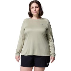 Columbia Women’s Tidal Tee II Long Sleeve Hoodie(Smokey Sage/Carbon Logo)