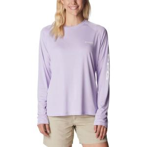 Columbia Women’s Tidal Tee II Long Sleeve Hoodie(Soft Violet/White Logo)