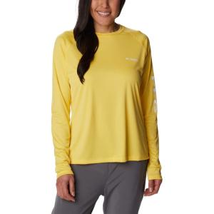 Columbia Women’s Tidal Tee II Long Sleeve Hoodie(Sun Glow/White Logo)