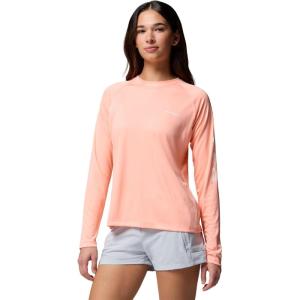 Columbia Women’s Tidal Tee II Long Sleeve Hoodie(Tiki Pink/White Logo)