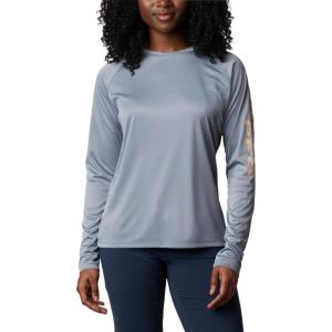 Columbia Women’s Tidal Tee II Long Sleeve Hoodie(Trade Winds Grey/Light Juice Logo)