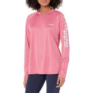 Columbia Women’s Tidal Tee II Long Sleeve Hoodie(Ultra Pink Heather/White Logo)