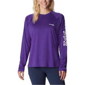 Columbia Women’s Tidal Tee II Long Sleeve Hoodie(Vivid Purple/White Logo)