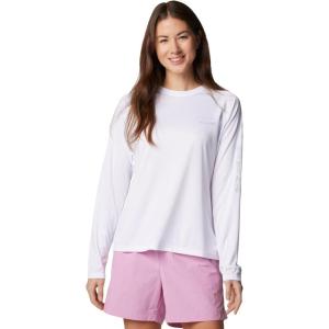 Columbia Women’s Tidal Tee II Long Sleeve Hoodie(White/Cirrus Grey Logo)