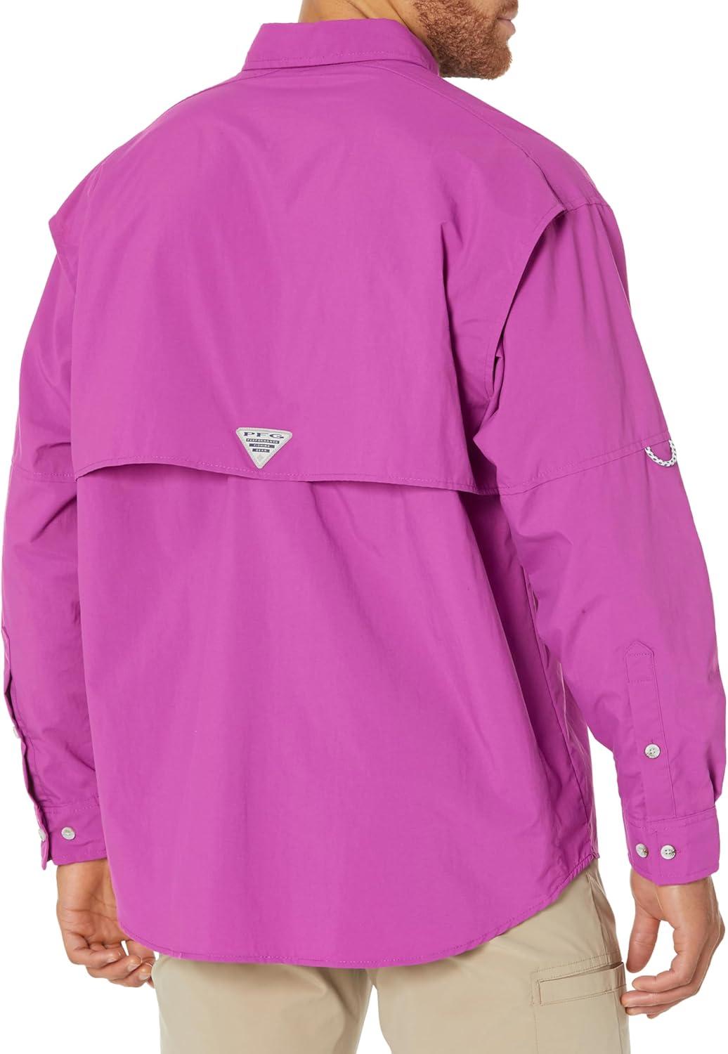 imageColumbia Mens PFG Bahama II Long Sleeve Fishing ShirtBerry Jam