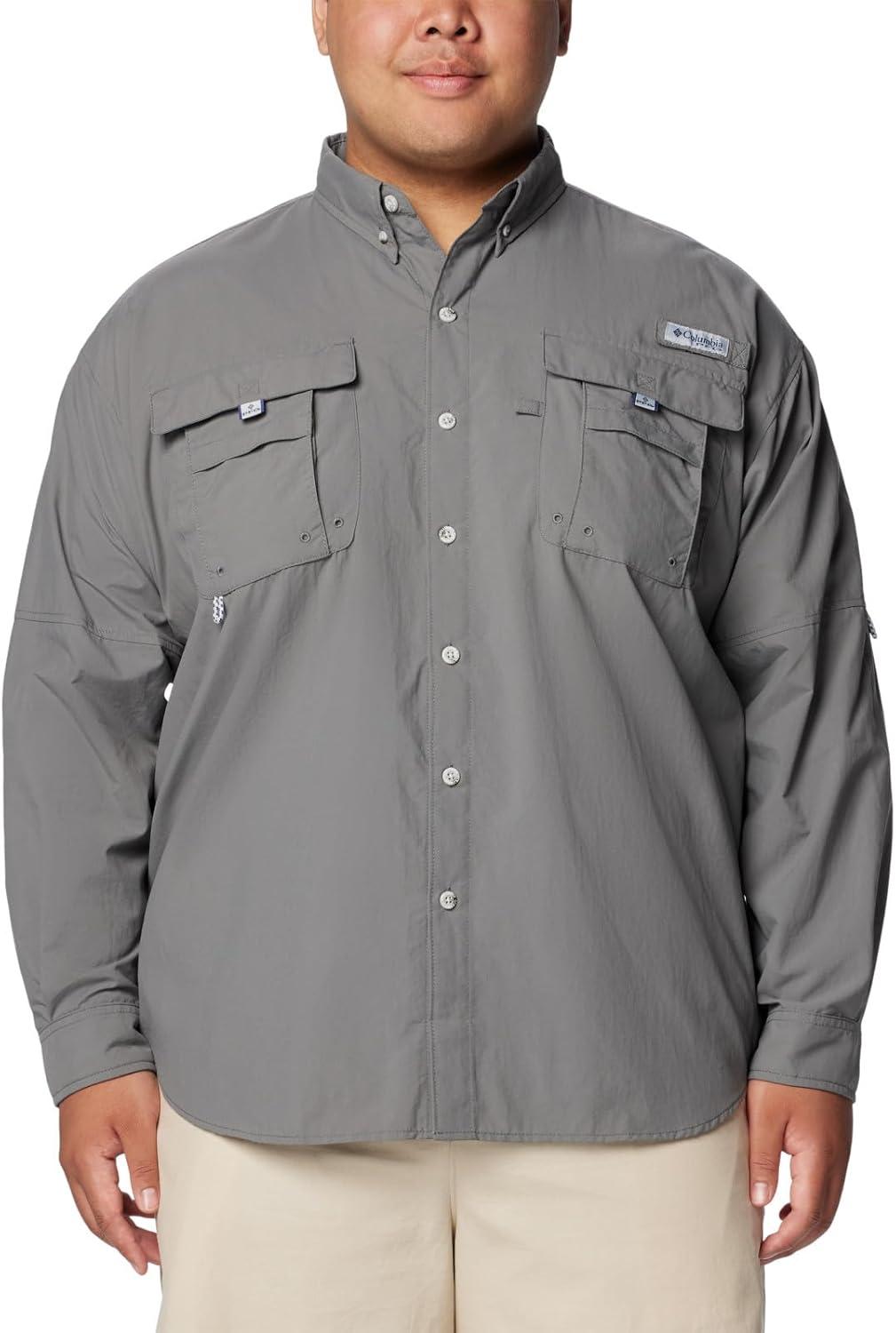 imageColumbia Mens PFG Bahama II Long Sleeve Fishing ShirtCity Grey
