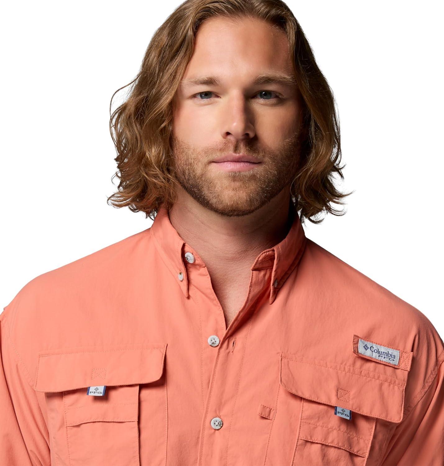 imageColumbia Mens PFG Bahama II Long Sleeve Fishing ShirtFaded Peach