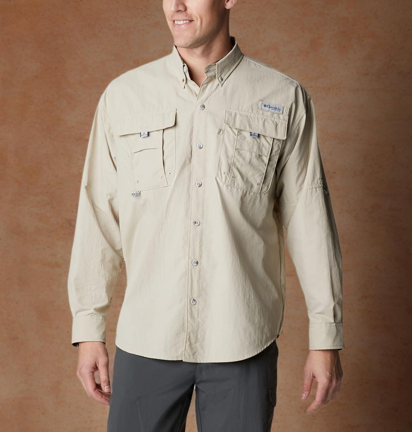 imageColumbia Mens PFG Bahama II Long Sleeve Fishing ShirtFossilRealtree Edge