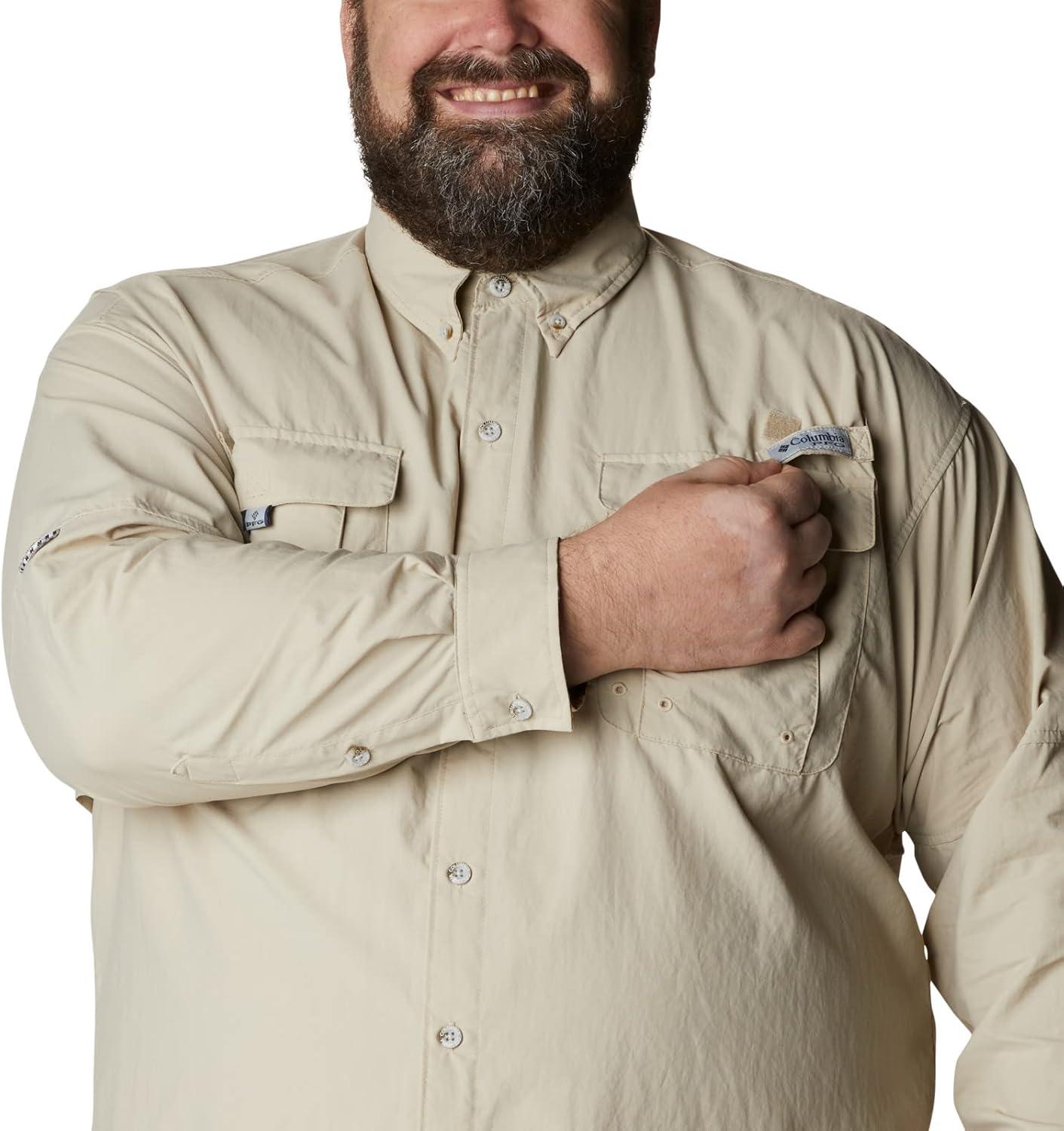 imageColumbia Mens PFG Bahama II Long Sleeve Fishing ShirtFossilRealtree Edge