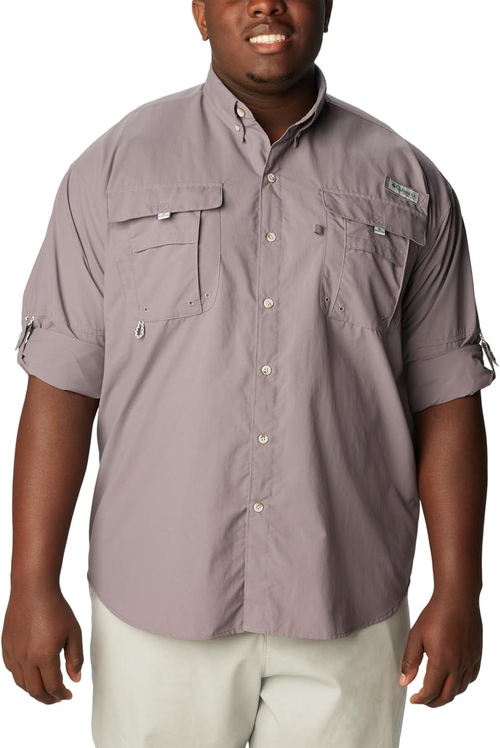 imageColumbia Mens PFG Bahama II Long Sleeve Fishing ShirtGranite Purple