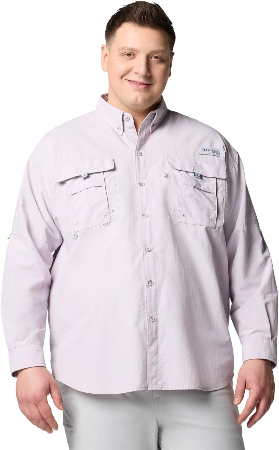 imageColumbia Mens PFG Bahama II Long Sleeve Fishing ShirtLavender Pearl