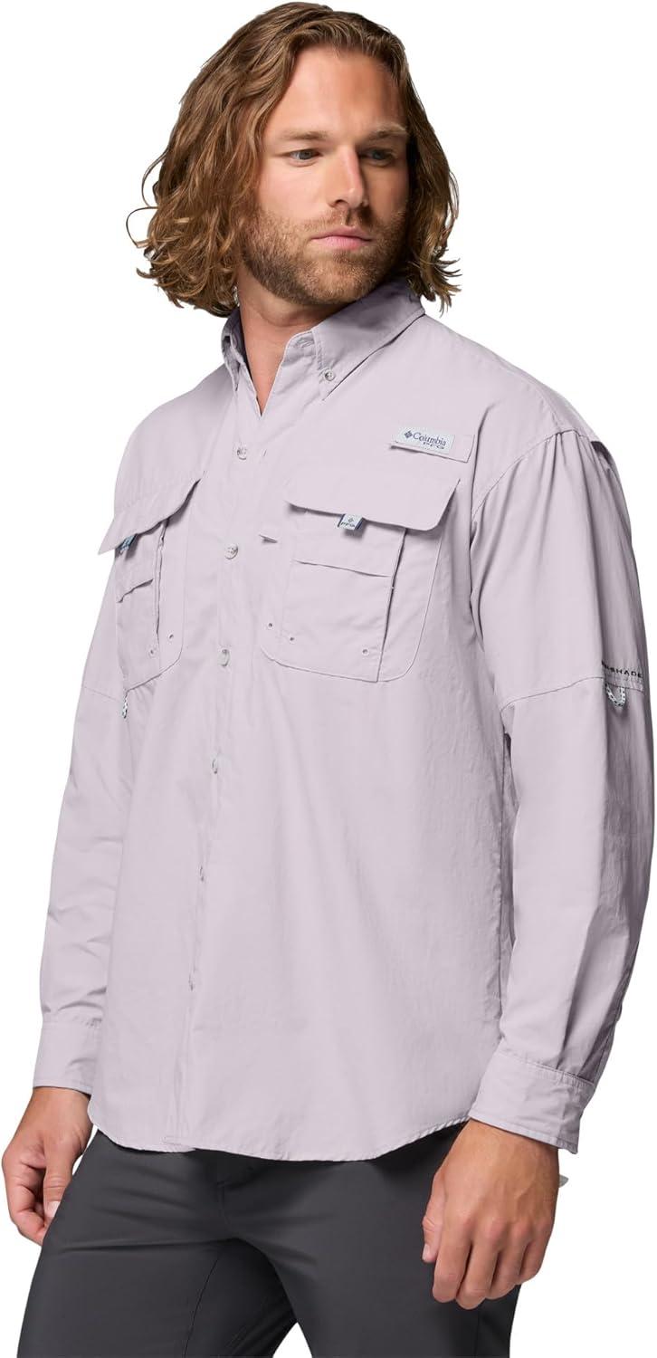 imageColumbia Mens PFG Bahama II Long Sleeve Fishing ShirtLavender Pearl