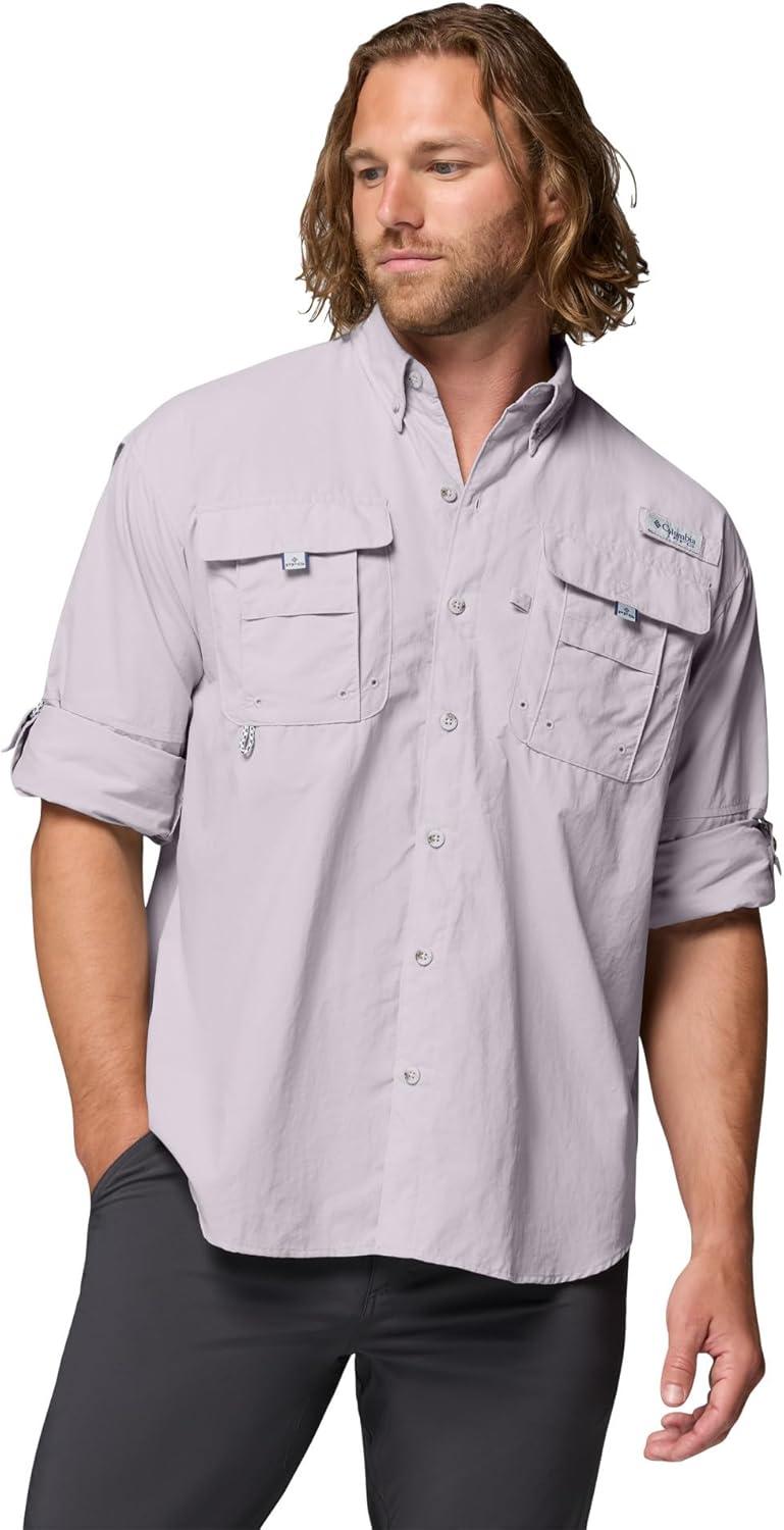 imageColumbia Mens PFG Bahama II Long Sleeve Fishing ShirtLavender Pearl