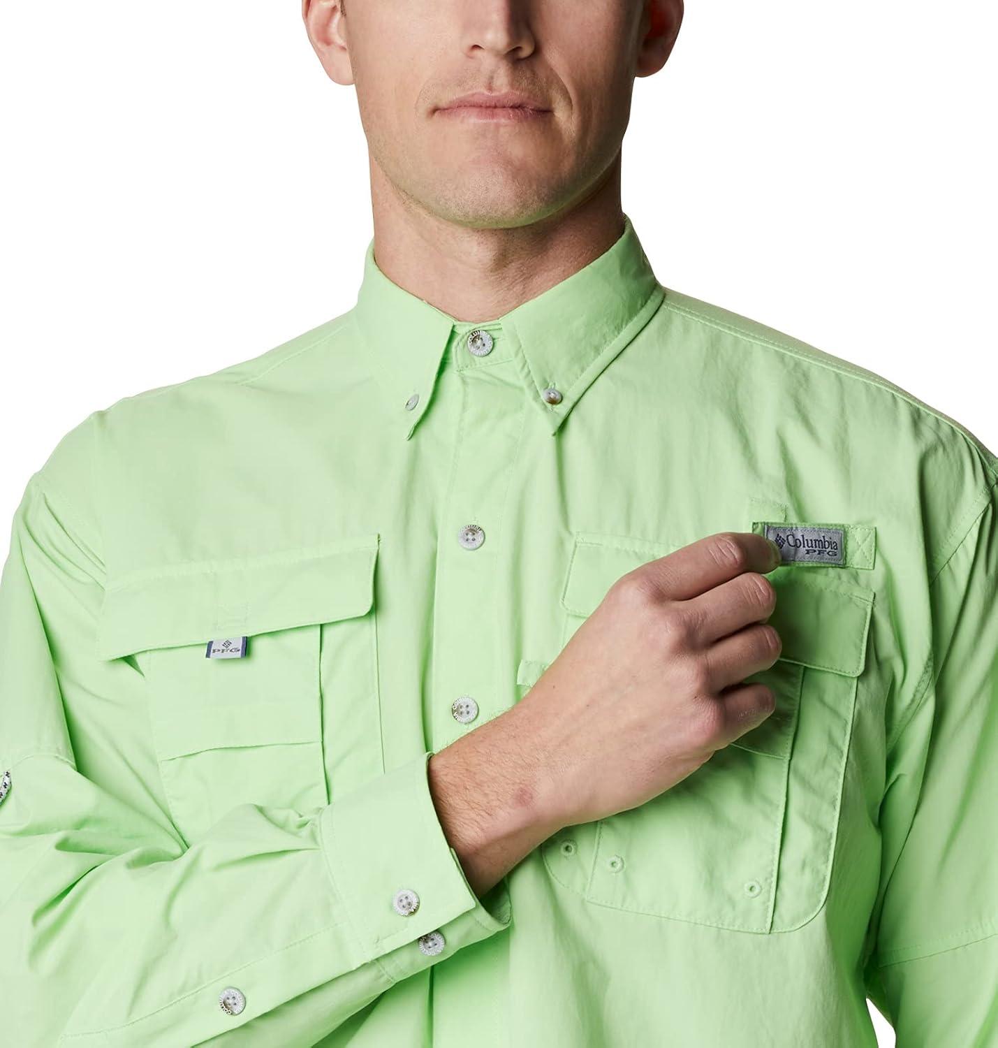 imageColumbia Mens PFG Bahama II Long Sleeve Fishing ShirtLime Glow