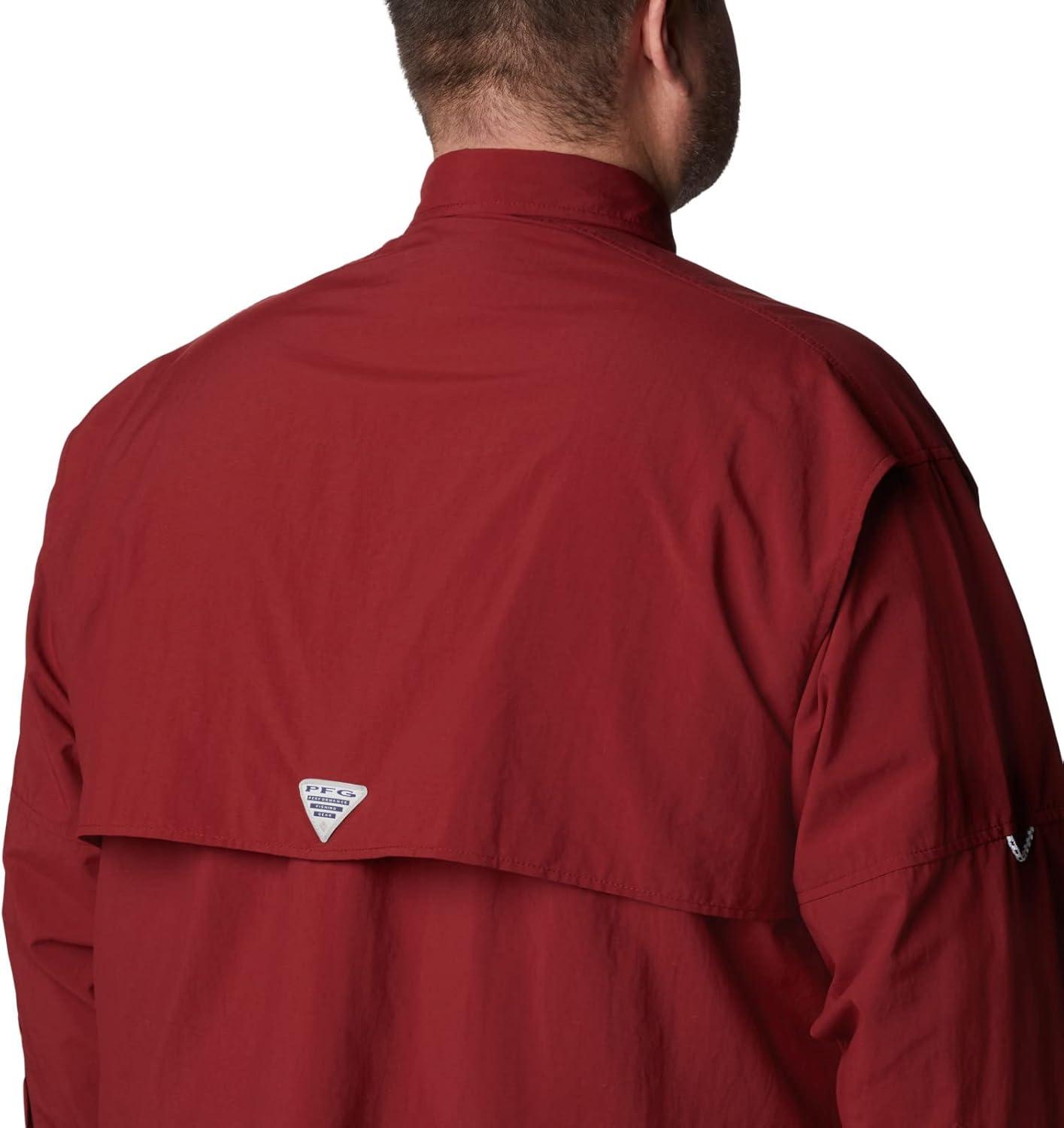 imageColumbia Mens PFG Bahama II Long Sleeve Fishing ShirtRed Jasper