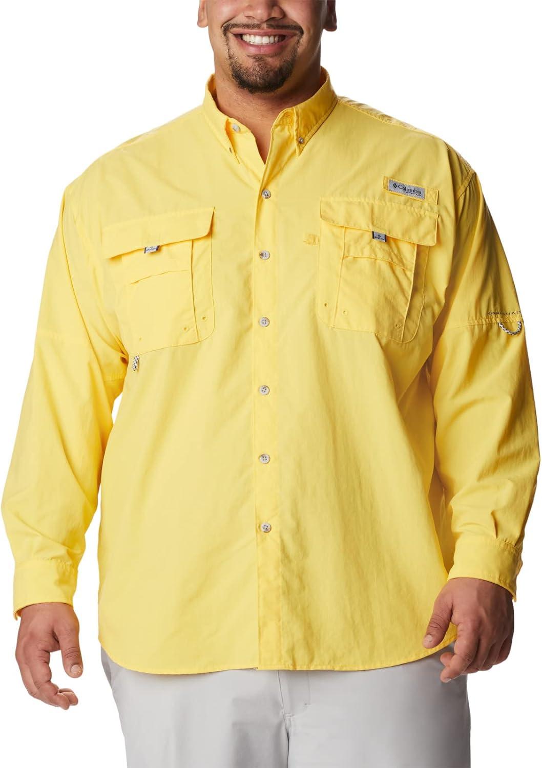imageColumbia Mens PFG Bahama II Long Sleeve Fishing ShirtSun Glow