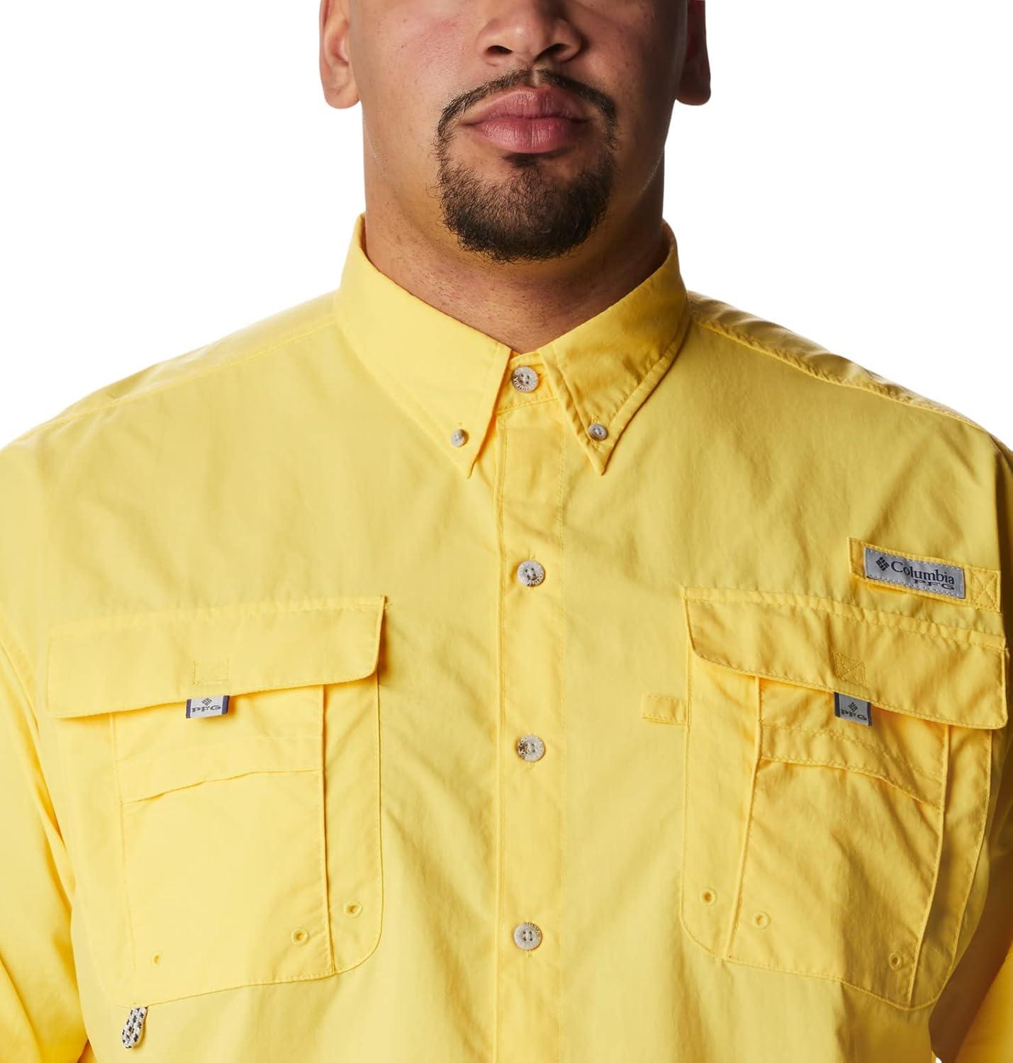 imageColumbia Mens PFG Bahama II Long Sleeve Fishing ShirtSun Glow