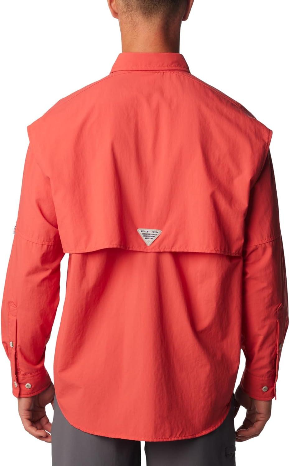 imageColumbia Mens PFG Bahama II Long Sleeve Fishing ShirtSunset Red
