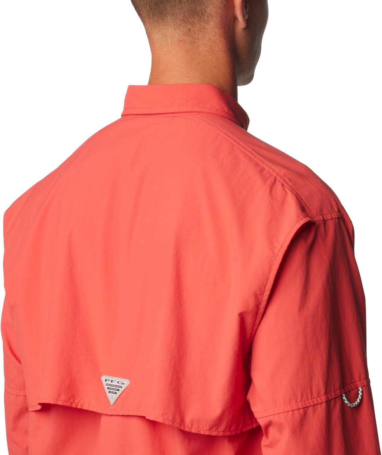 imageColumbia Mens PFG Bahama II Long Sleeve Fishing ShirtSunset Red