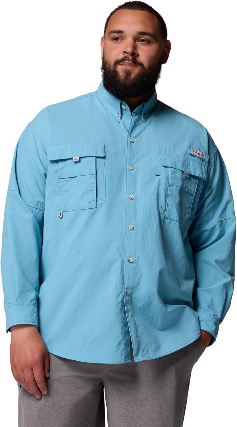imageColumbia Mens PFG Bahama II Long Sleeve Fishing ShirtVintage Blue