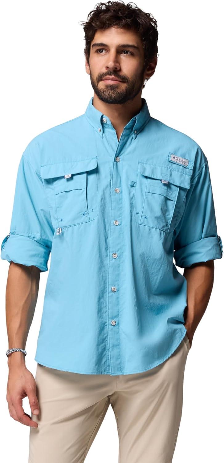imageColumbia Mens PFG Bahama II Long Sleeve Fishing ShirtVintage Blue