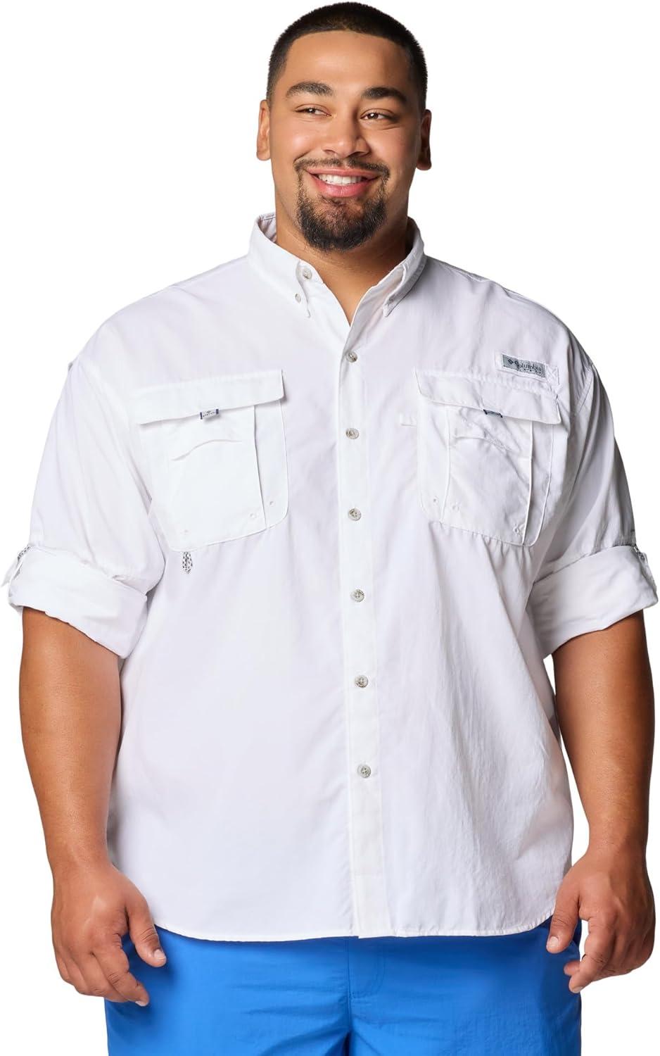 imageColumbia Mens PFG Bahama II Long Sleeve Fishing ShirtWhite