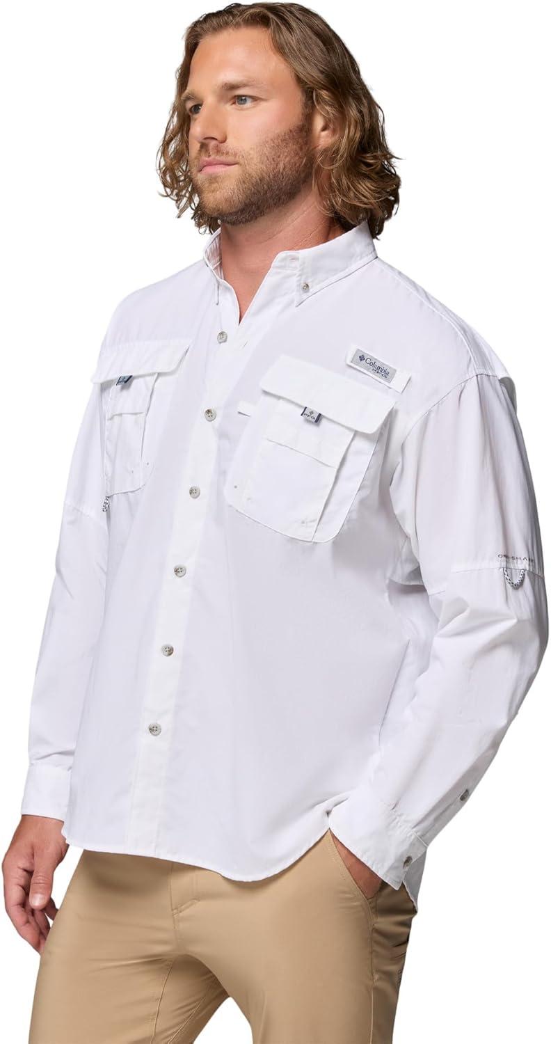 imageColumbia Mens PFG Bahama II Long Sleeve Fishing ShirtWhite