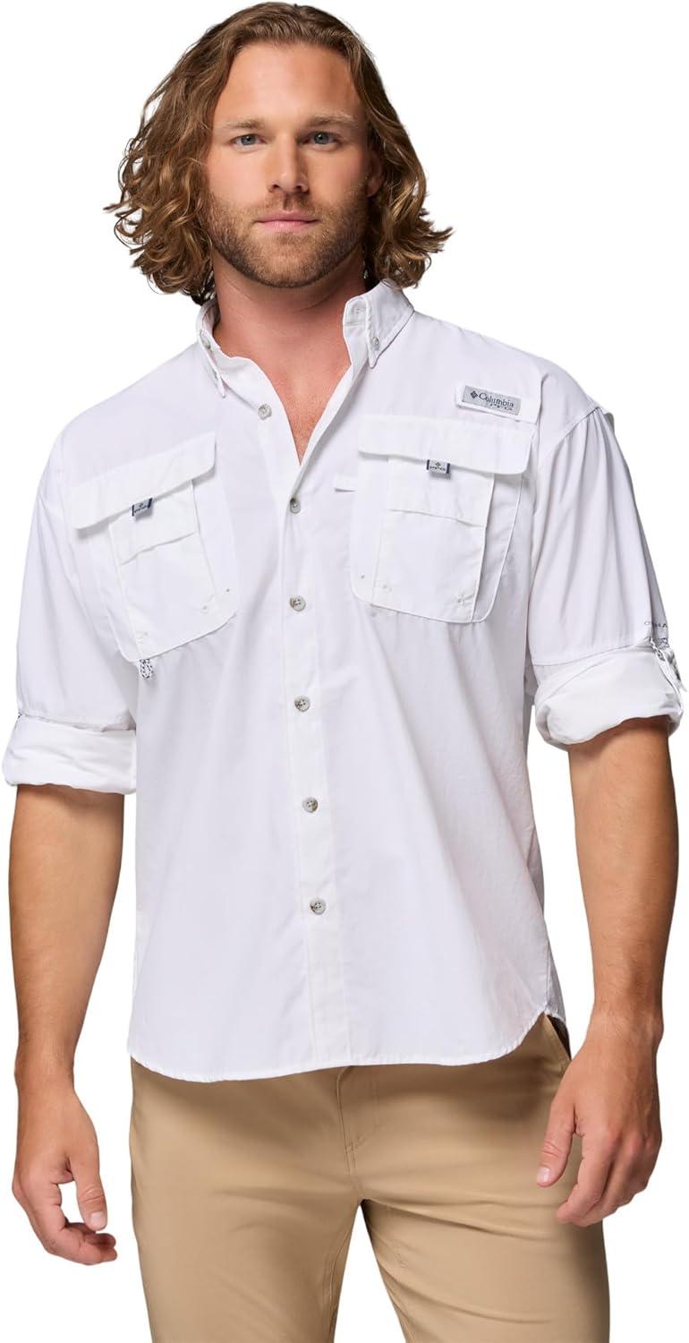 imageColumbia Mens PFG Bahama II Long Sleeve Fishing ShirtWhite