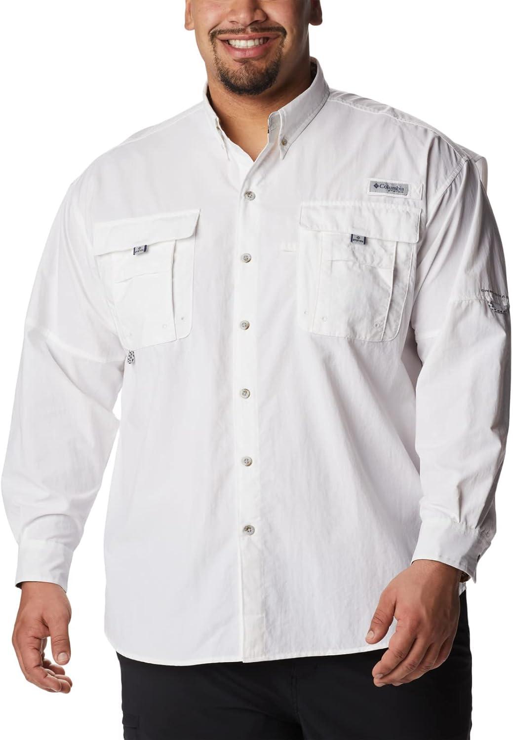 imageColumbia Mens PFG Bahama II Long Sleeve Fishing ShirtWhiteRealtree Edge