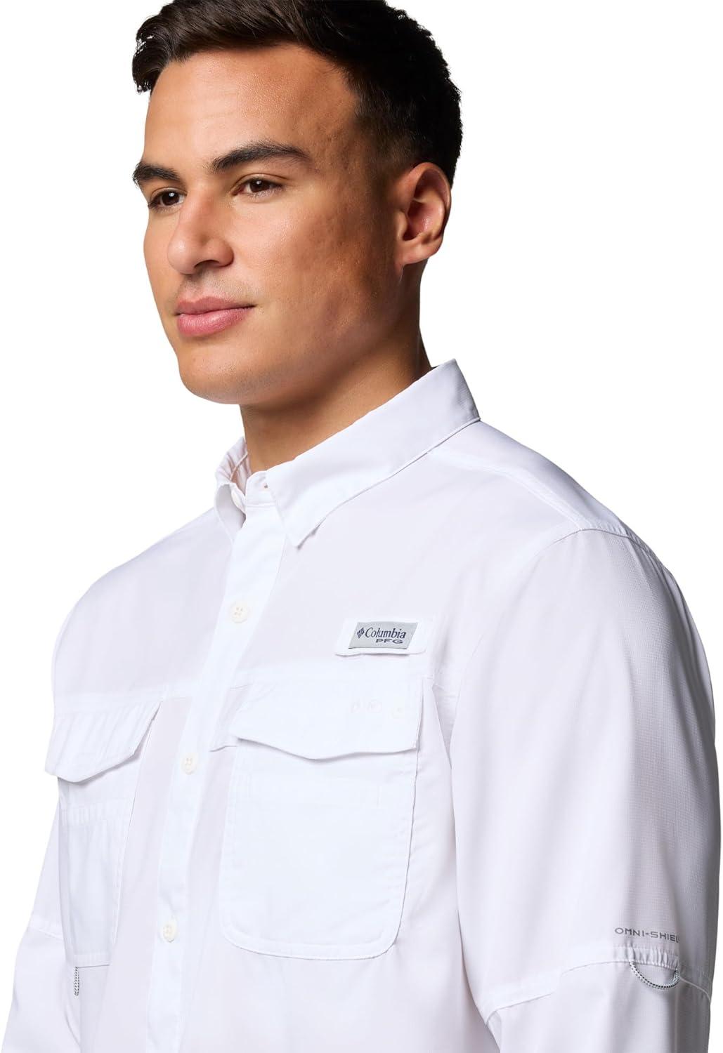 imageColumbia Mens PFG Blood and Guts V Long Sleeve ShirtWhite