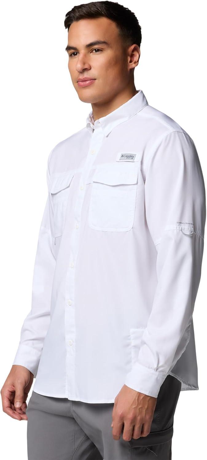 imageColumbia Mens PFG Blood and Guts V Long Sleeve ShirtWhite