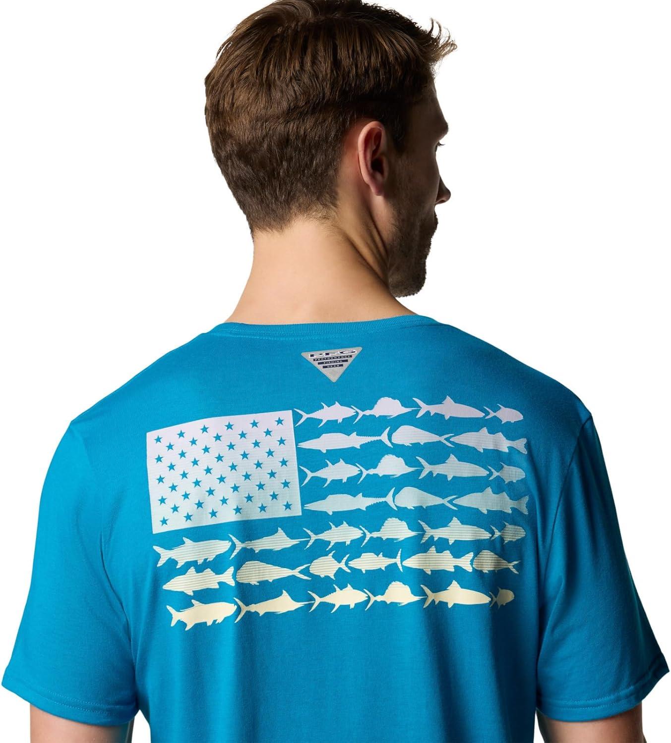 imageColumbia Mens PFG Fish Flag II Short SleeveBlue EchoLavender Pearl Gradient