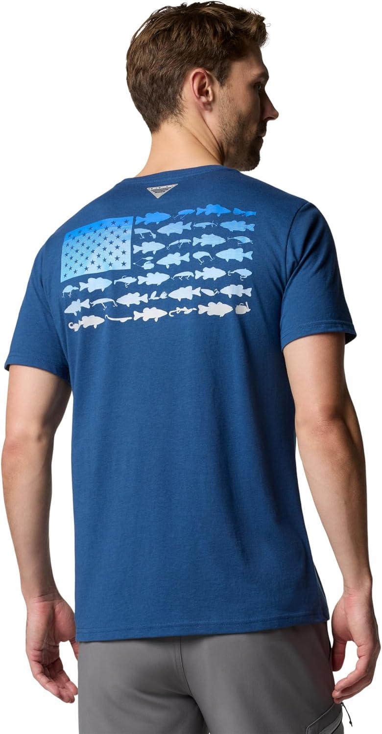 imageColumbia Mens PFG Fish Flag II Short SleeveCarbonVivid Blue Bass Lures