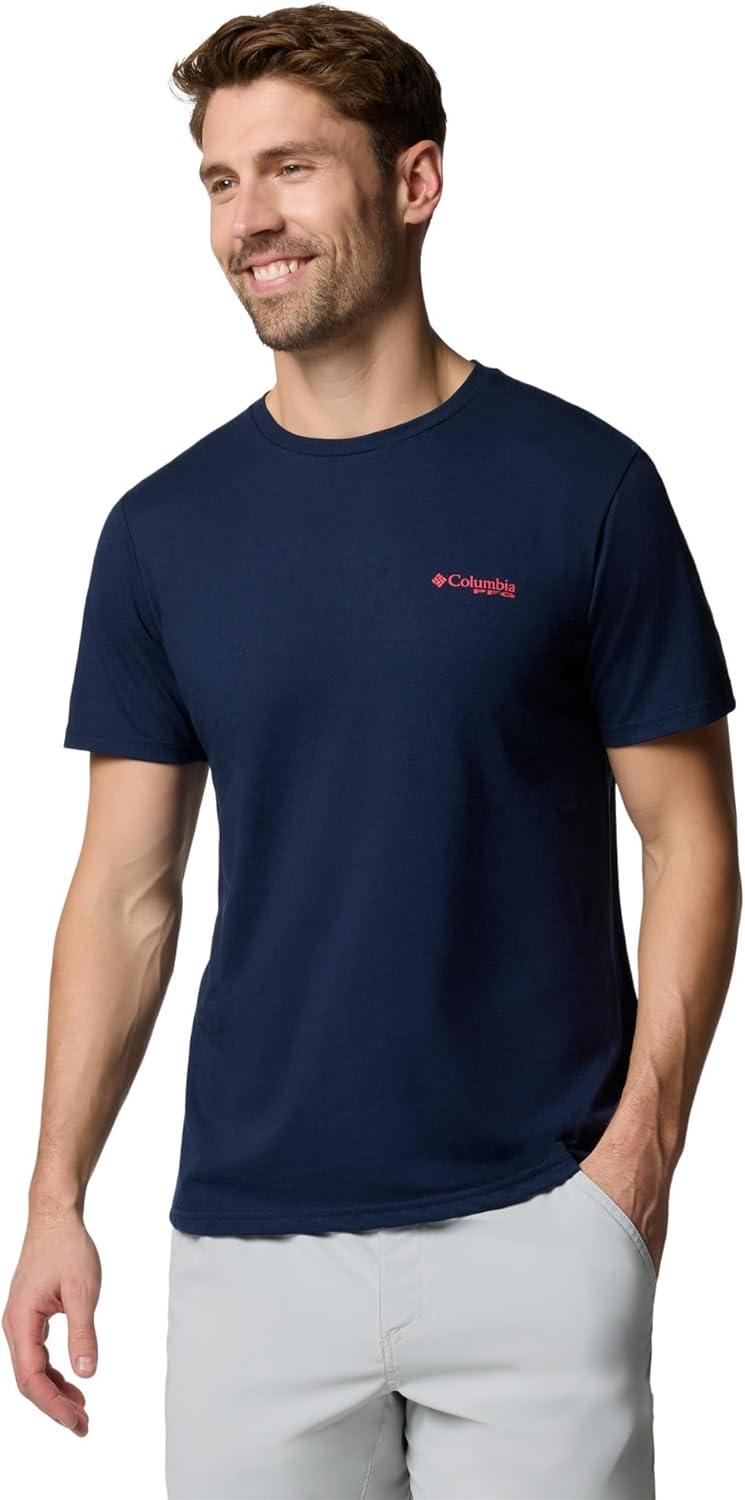 imageColumbia Mens PFG Fish Flag II Short SleeveCollegiate NavySunset Red Gradient
