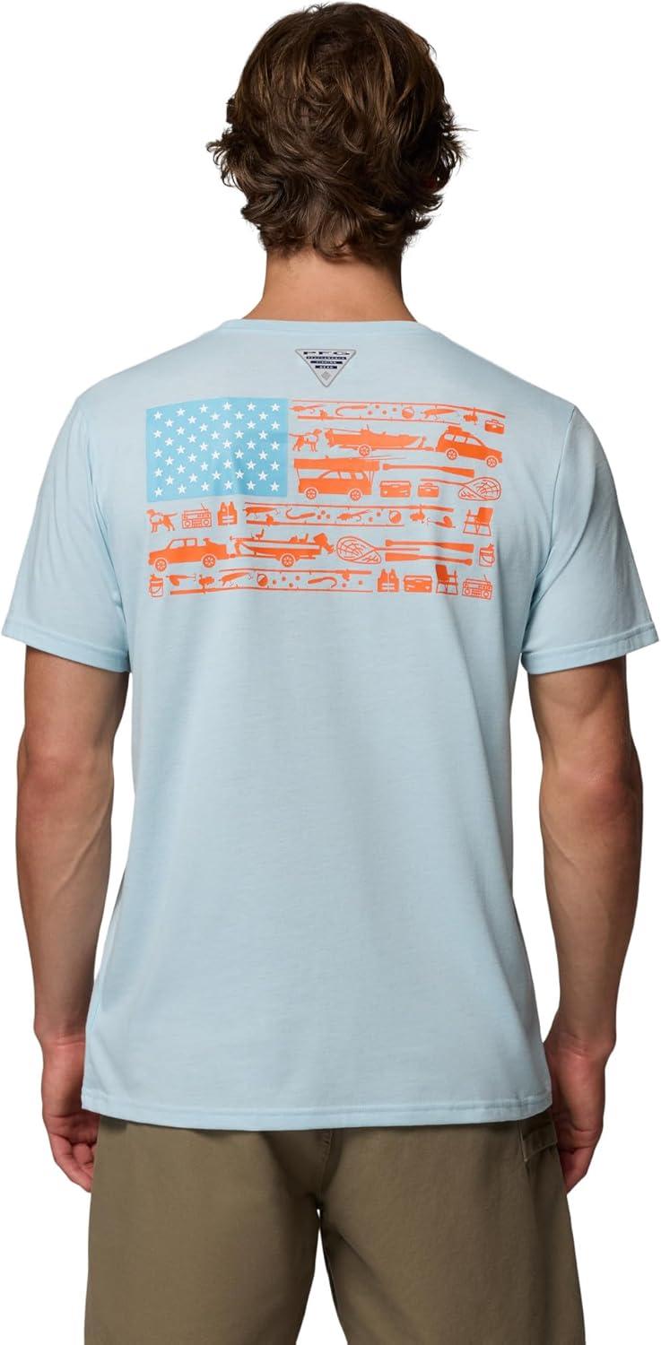 imageColumbia Mens PFG Fish Flag II Short SleeveMarine Light Heather