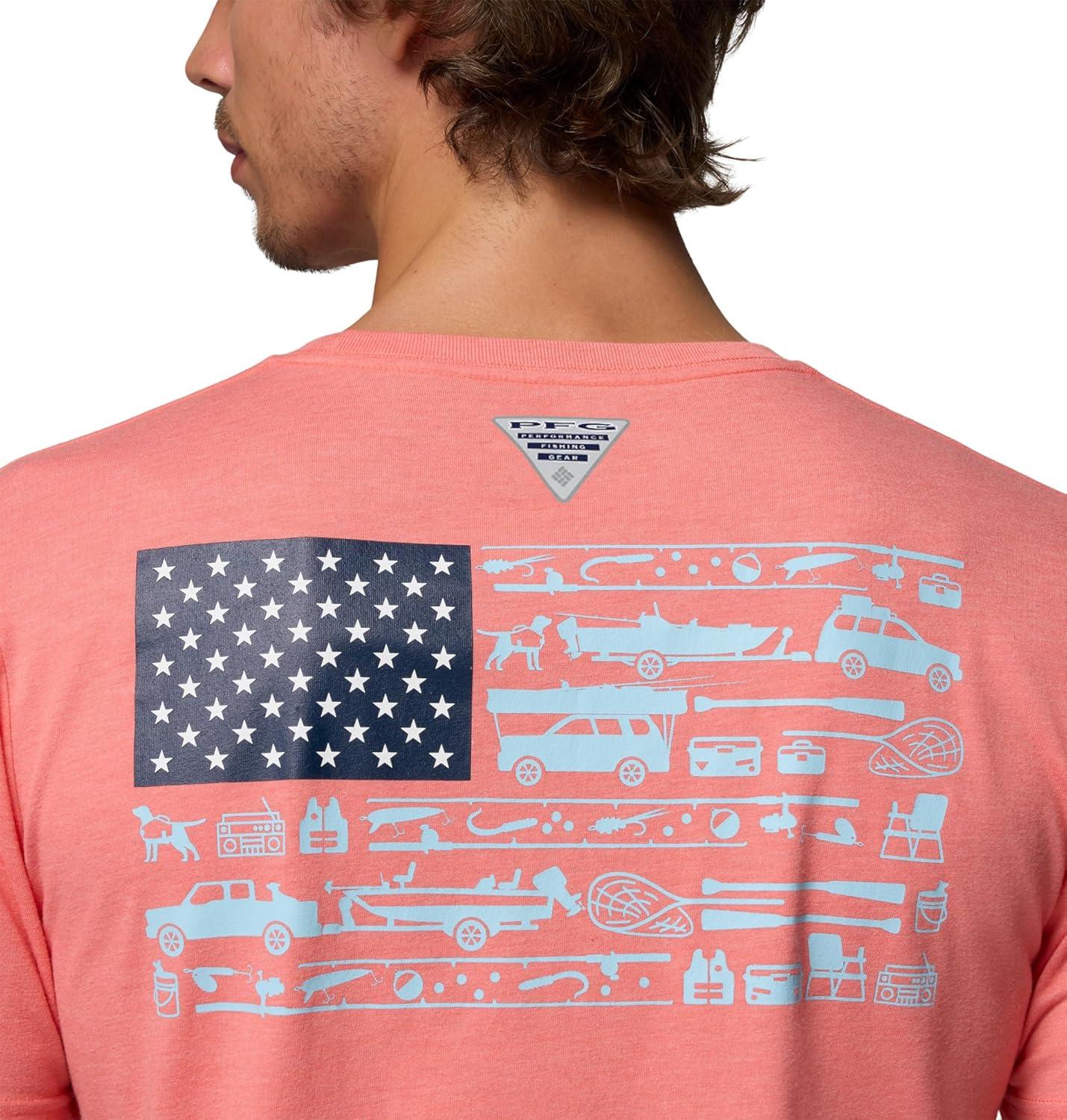 imageColumbia Mens PFG Fish Flag II Short SleeveMelonade Heather