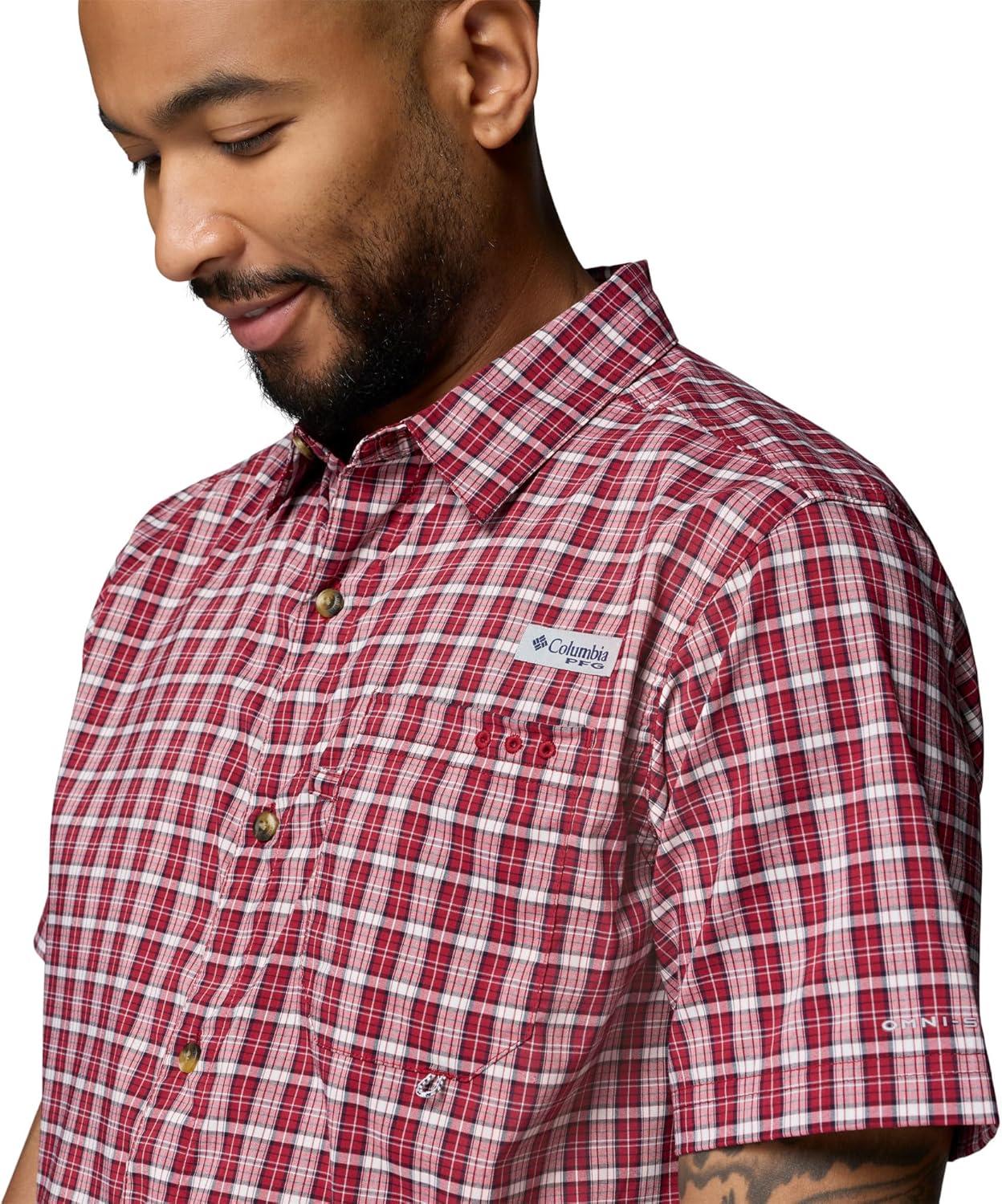 imageColumbia Mens PFG Harbor Peak Short Sleeve ShirtBeet Offshore Tartan