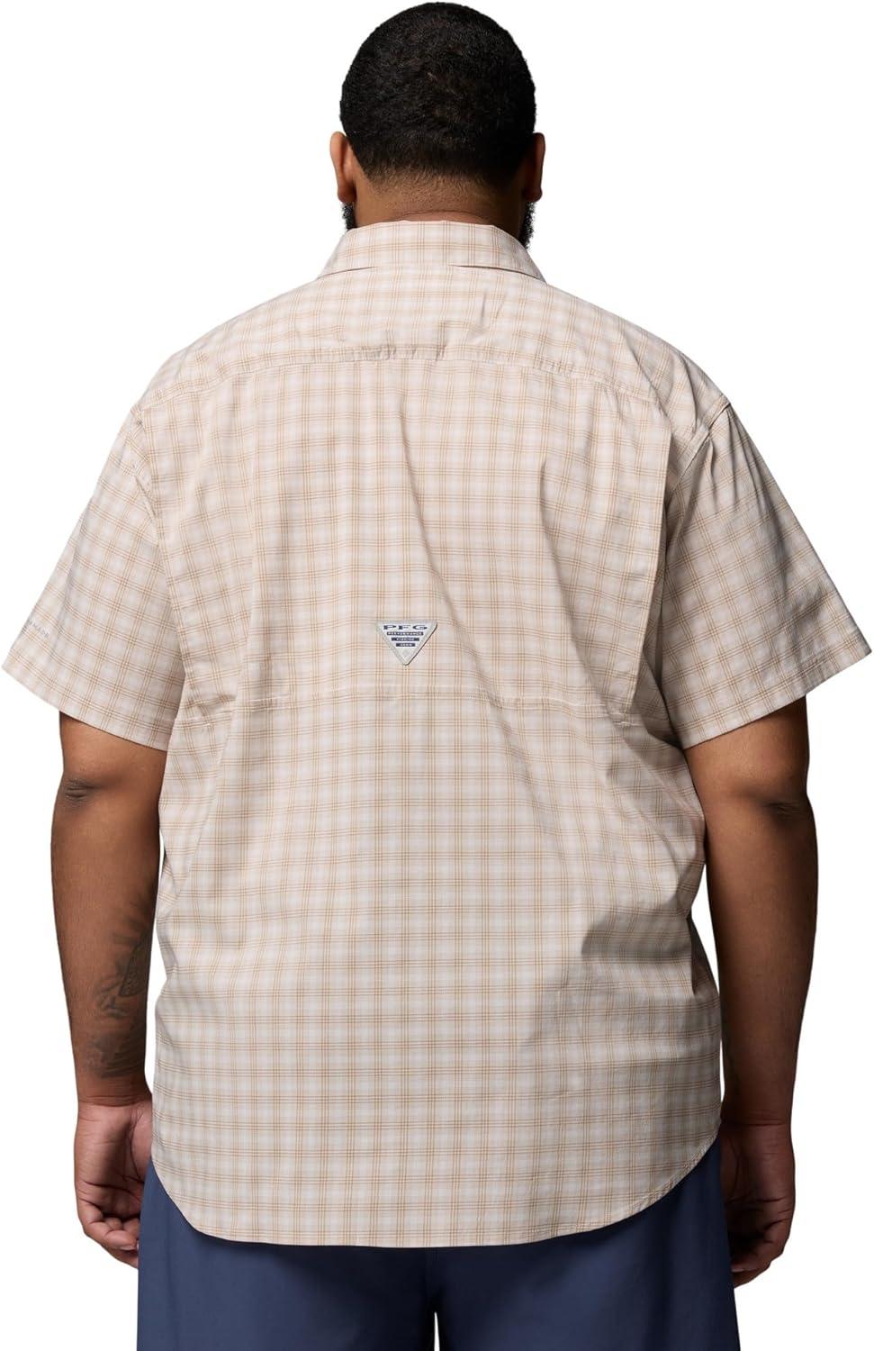 imageColumbia Mens PFG Harbor Peak Short Sleeve ShirtDark Stone Driftnet Plaid