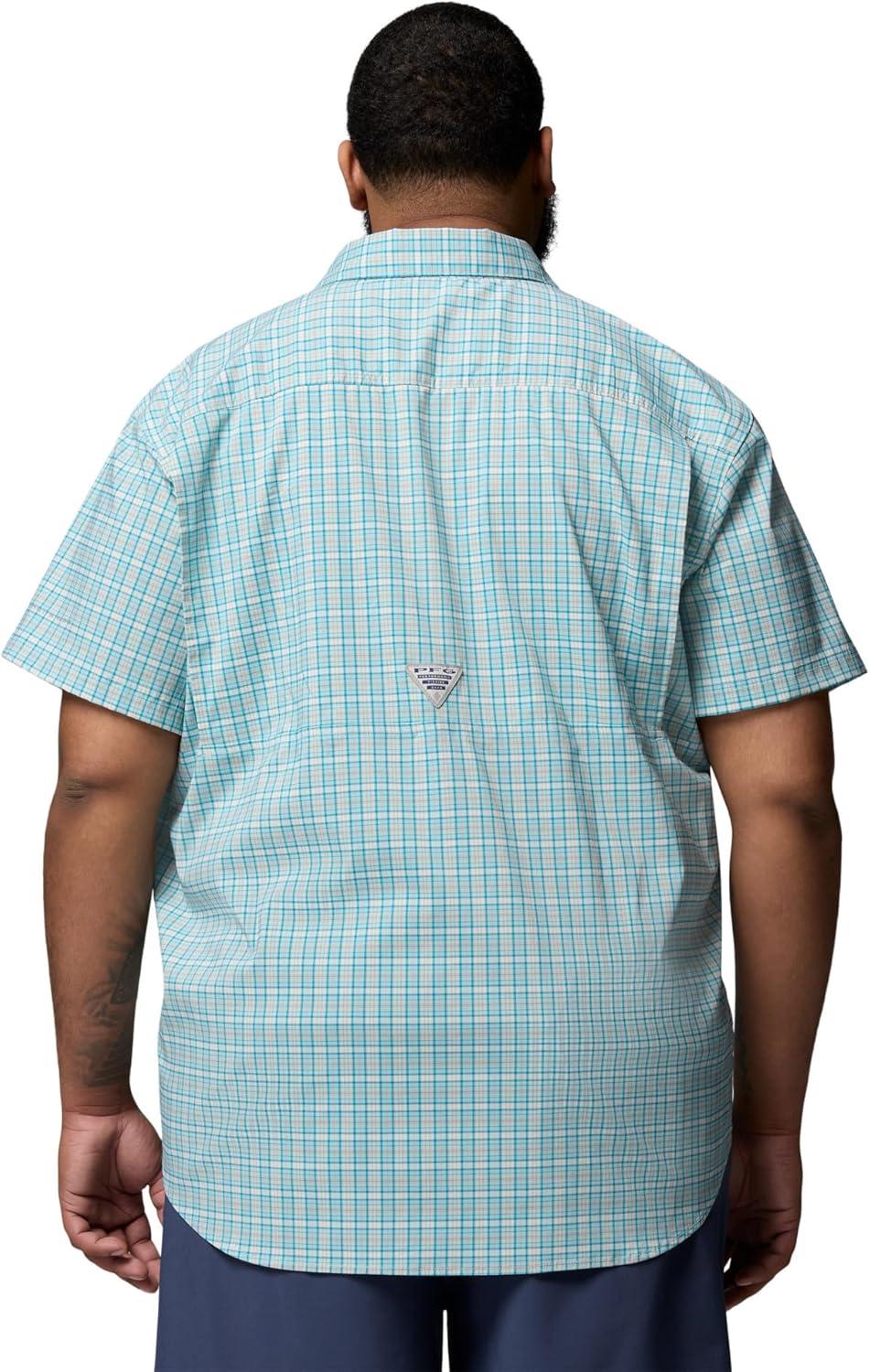 imageColumbia Mens PFG Harbor Peak Short Sleeve ShirtMarine Light Offshore Tartan