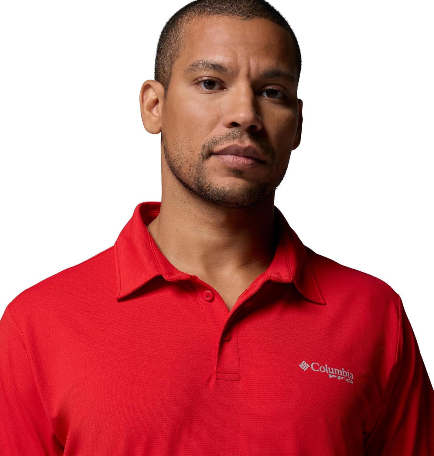imageColumbia Mens PFG Solar Stream II PoloRed Spark
