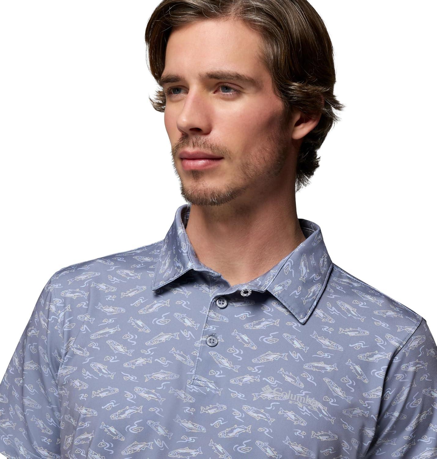 imageColumbia Mens PFG Super Slack Tide II Stretch PoloNew Moon Nw Catch