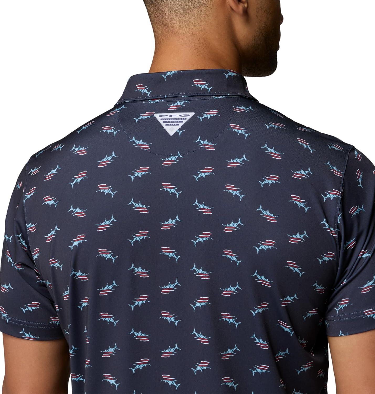 imageColumbia Mens PFG Super Slack Tide II Stretch PoloNocturnal Bluefin Pride