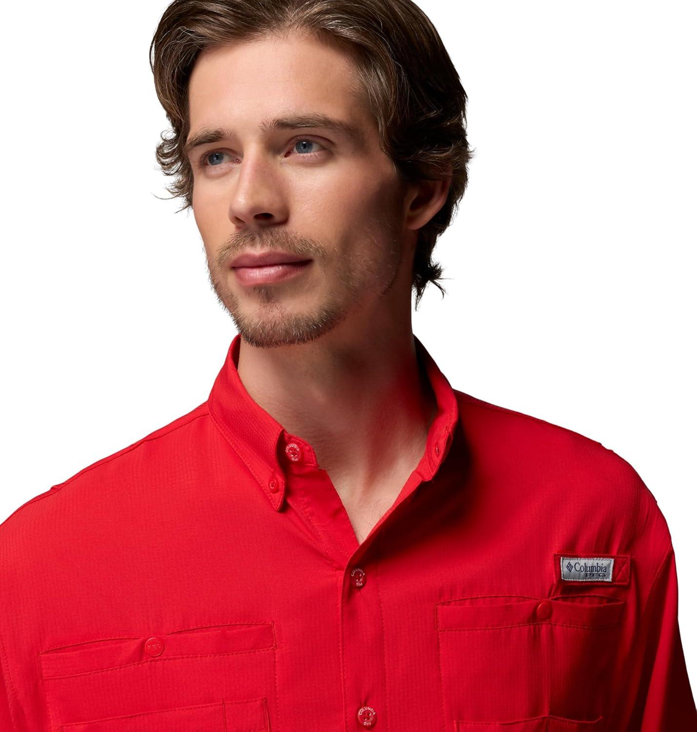 imageColumbia Mens PFG Tamiami II Short Sleeve ShirtRed Spark